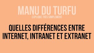 Quelles différences entre Internet extranet intranet [upl. by Lim]