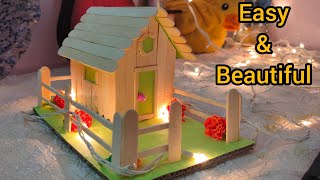 How To Make Ice Cream Stick House Without Glue Gun [upl. by Noivax970]