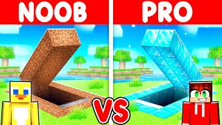 NOOB vs PRO SECRET BUNKER House Build Challenge in Minecraft [upl. by Aratahs]