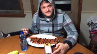 Food Challenge Swallowing 16 Hot Dogs Whole in Less Than 1 Minute [upl. by Orthman]