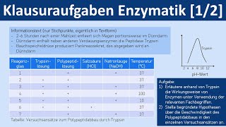 Enzyme  Enzymatik  Klausuraufaben 1 von 2  Biologie Oberstufe [upl. by Fanechka347]