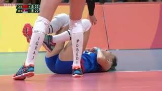 How Rio MVP Zhu Ting Spike Her ball is even over Rasic and Boskovic Block [upl. by Dee]