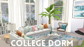 COLLEGE DORM for 4 girl students  Sims 4  CC SPEED BUILD  CC List [upl. by Pinkerton]