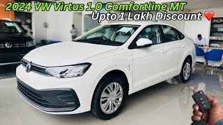 2024🔥Volkswagen Virtus 10 Comfortline Base Model Full Review ✅ Base Me Top Model Wale Features [upl. by Nolyarg]