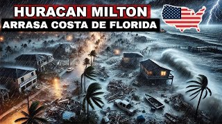 DESASTRE EN FLORIDA HURACAN MILTON DESTRUYE BARCOS Y CASAS CON OLAS DE 10 METROS miltonhurricane [upl. by Buell]