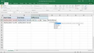 Excel Formula for Time Elapsed in Days Hours and Minutes [upl. by Molli151]