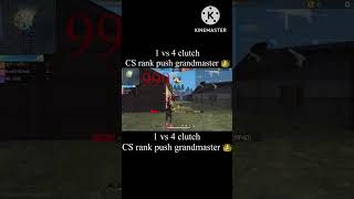 1 vs 4 clutchCS rank push grandmaster 👑shorts shortsvideo freefire viralindonesiavetnam [upl. by Hametaf]