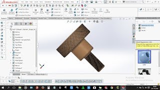 How to design Knurled Knob in solidworks [upl. by Landry]