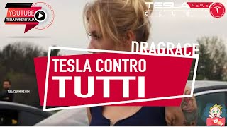 TESLA VS SUPERCAR amp SUPERBIKE NELL AEROPORTO DI PARMA  DRAGRACE [upl. by Aeriell300]