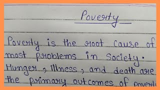 Essay On Poverty In EnglishEssay Writing [upl. by Critta704]