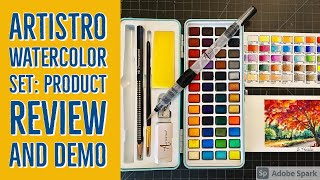 Artistro 48 Color Watercolor Paint Set Review and Demo [upl. by Arivle826]