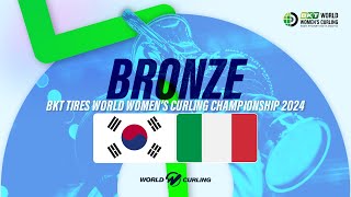 KOREA v ITALY  BKT Tires World Womens Curling Championship 2024  Highlights [upl. by Adnolat]