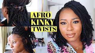 AFRO KINKY TWIST BRAIDS  NATURAL PROTECTIVE HAIRSTYLE FOR BLACK WOMEN  VLOGMAS [upl. by Sirrep552]