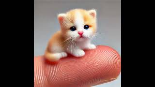 The Tiniest Cat in the World Fingertip cats viralvideo [upl. by Nylyram]