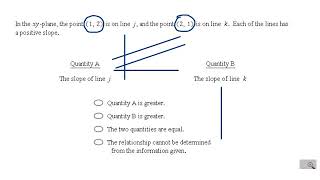 In the xy  plane the point 12 is on the line j GRE QuantitativeReasoning PowerPrepSolution [upl. by Acilegna614]