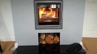 Purevision 5kw wide inset multi fuel stove installation timelapse [upl. by Aihseuqal106]