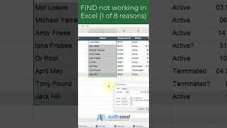 FIND not working where word is a result of the formula the fix [upl. by Osmo]