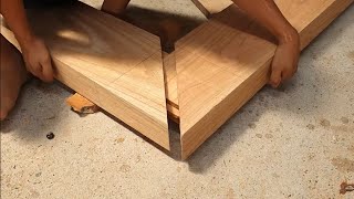 Amazing Wood Joints Techniques Of Carpenter  Making Simple Hand Cut Mitred Dovetails [upl. by Bussey]