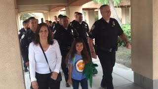 Fallen Cops 8YearOld Daughter Escorted To School By Police Officers [upl. by Eves]