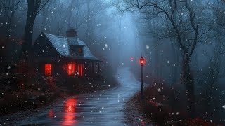 Dark Academia Piano for Winter  Cozy Music with Falling Snow for Reading Writing and Study [upl. by Adiana15]