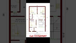 🔥🔥2436 House plan🙏 2436 ghar ka naksha girisharchitecture homedesign houseplan [upl. by Ivana]