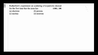 Rutherfords experiment on scattering of αparticles showed for the first time that the atom has [upl. by Davilman325]