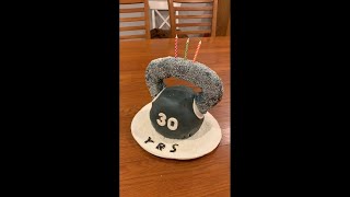 Kettlebell Birthday Cake with marshmallow fondant [upl. by Garrik609]