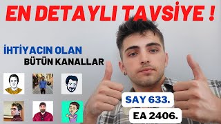 En Detaylı Kanal Tavsiye Videosu   Tüm Dersler 70 Kanal  yks2023 [upl. by Krenn]