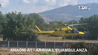 Anagni A1 arriva l’eliambulanza in autostrada [upl. by Littell]