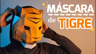 Cómo hacer una Máscara de Tigre con Cartulina para Fiestas o Carnavales  Momuscraft [upl. by Julianne]