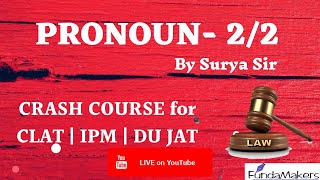 4 PM  Pronoun 2  Crash Course for CLAT IPM amp DU JAT  CLAT Coaching  CLAT Course  Online CLAT [upl. by Rehotsirhc]