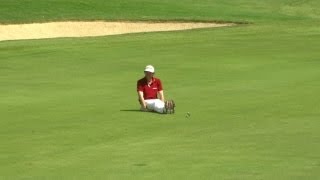 Keegan Bradley eagles No 7 and celebrates by Dufnering [upl. by Faline]