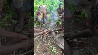 BUSHMEN ROASTING A MONKEY hadzabe africa africantribe wildlifeshorts [upl. by Drona]