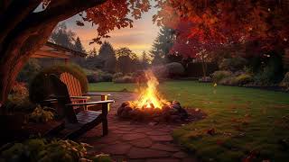 Autumn Serenity 8 Hours of Cozy Outdoor Fireplace Ambience with Relaxing Music for Focus and Sleep [upl. by Aissert]