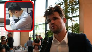 Magnus Carlsen AFTER He CHECKMATES Ding Liren [upl. by Monney473]