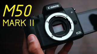 Canon EOS M50 Mark II  Unboxing and First Look Hindi [upl. by Nirol]