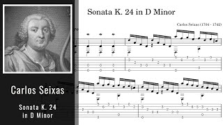 Carlos Seixas  Sonata K 24 in D Minor  Tab [upl. by Euqinahc]