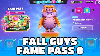 LEAKED FALL GUYS FAME PASS 8 🐯 Purrfectly Fierce Golden Growl amp More [upl. by Odla]