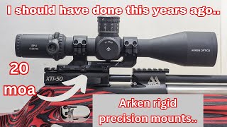 Long range scope setup Arken rigid precision 20moa 1pc scope mount and picatinny adapters [upl. by Prowel820]