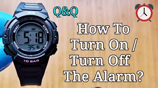 How To Turn On  Turn Off Alarm  QampQ Digital Sport Watch  Alarm Settings [upl. by Nnaaras141]