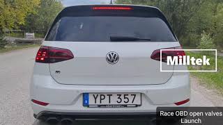 Golf R mk75 Exhaust Original vs Milltek [upl. by Ursala37]