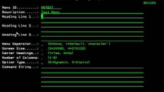 Create a menu using MENUi on the IBM AS400 [upl. by Irt]