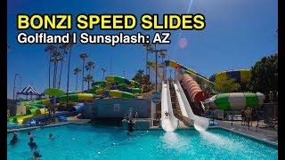 4K Bonzi Speed Slides Golfland Sunsplash Mesa AZ [upl. by Giselle500]