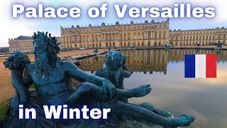 Palace of Versailles in Winter  Walking tour in the gardens  Château de Versailles [upl. by Gnex]