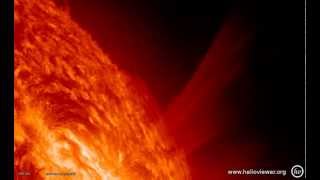 Solar flare  Eruption at the northwest of the Sun January 15th 2013  SDO AIA 304  Video Vax [upl. by Pallaton]