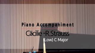 Low Cäcilie RStrauss Op27 No2 in C Major  Piano accompaniment [upl. by Hsirehc]