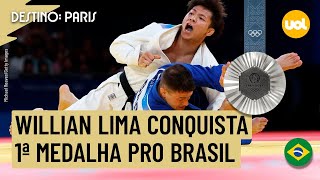 OLIMPÍADAS 2024 É PRATA WILLIAN LIMA PARA EM JAPONÊS MAS CONQUISTA 1ª MEDALHA DO BRASIL EM PARIS [upl. by Araccat]