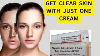 Demelan cream for clear skin pigmentation blemishes suntan acnemarks brightening lightening [upl. by Pandora300]