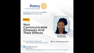 Non Communicable Diseases And Their Effects by Dr Francine PhillipsKelly [upl. by Aranat]