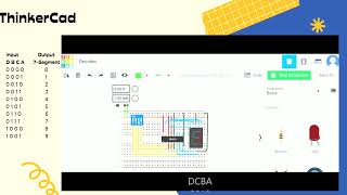 BCD to 7 Segment Decoder Using Tinkercad [upl. by Krenek223]